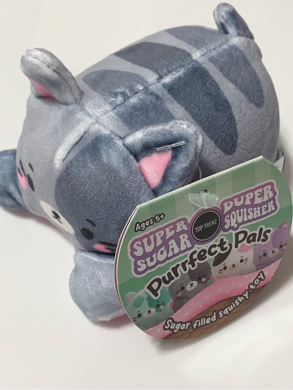 Super Duper Sugar Squisher Plush Puurfect  Pals Jinx Grey Tabby Kitty Cat NEW